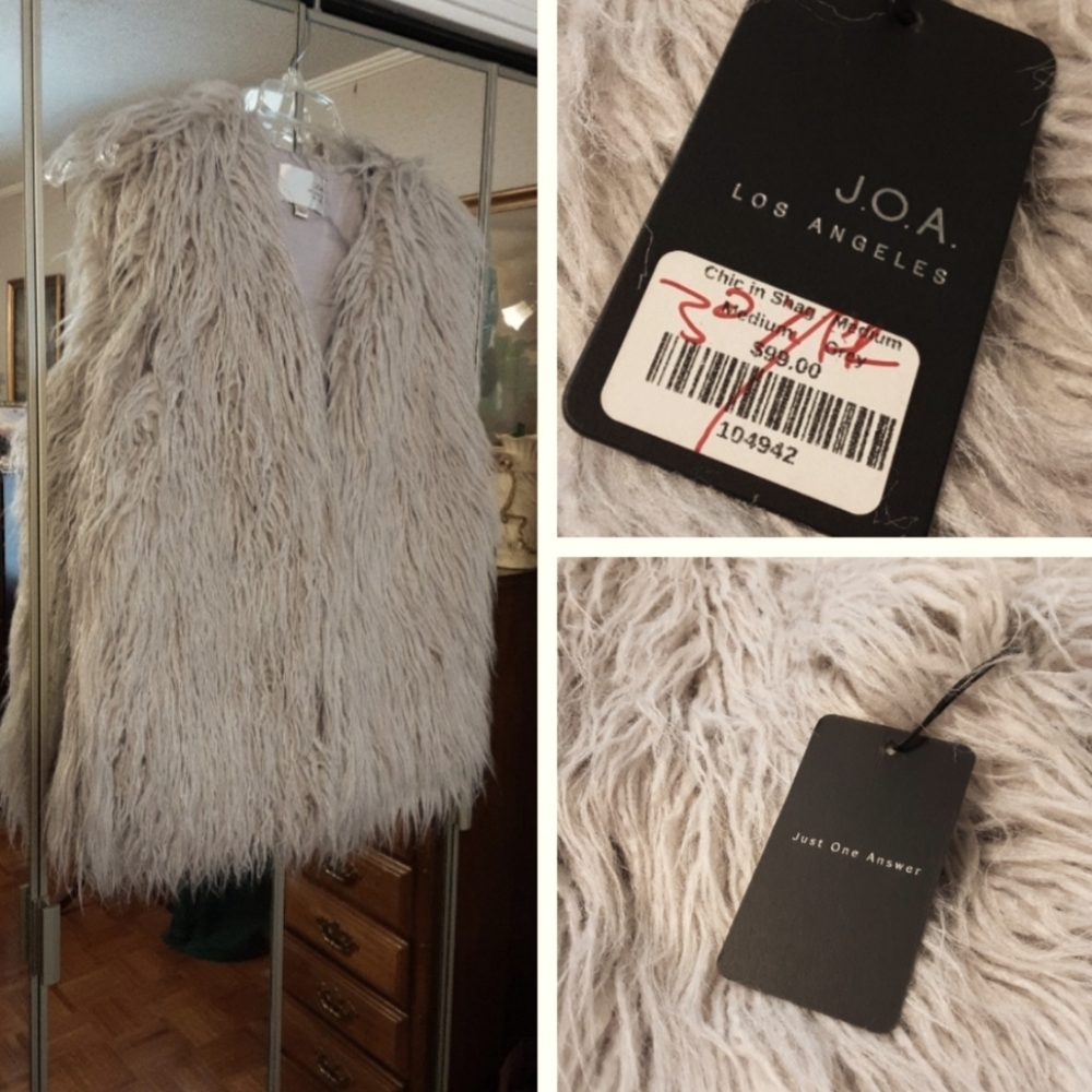 COPY - NEW/W/TAGS J.O.A. LOS ANGELES CHIC TO SHAG VEST